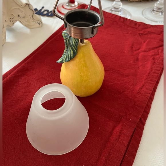 Pear candle holder with lamp shade. Really unique & lovely to match w/pair decor - Picture 5 of 8
